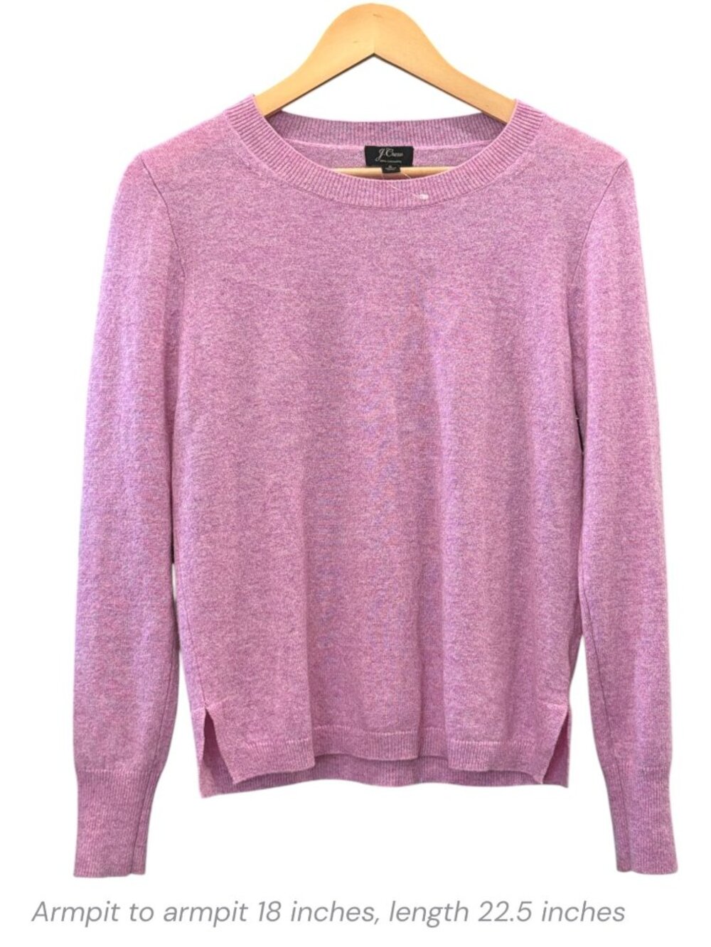 J. Crew Womens Lilac Cashmere Sweater Crewneck Long Sleeve Lightweight Size S